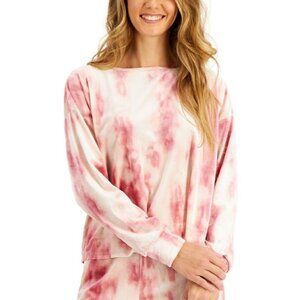 Jenni Womens Velvet Tiedye Long Sleeve Top,Blush Velvet